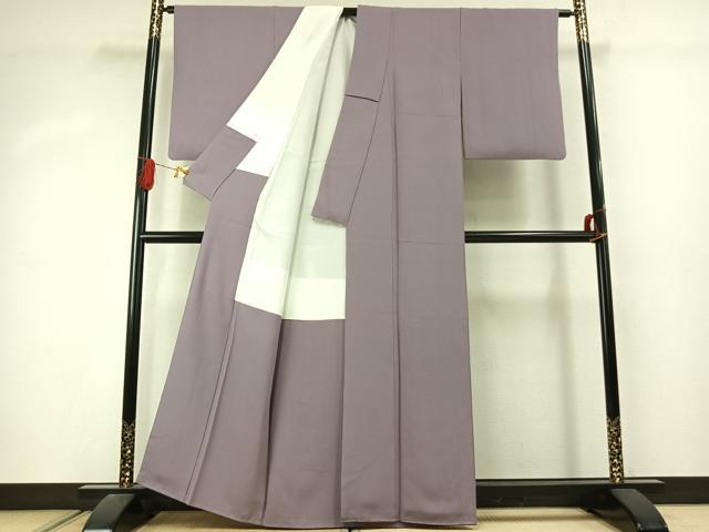 平和屋着物●上質な色無地 薄葡萄色 正絹 逸品 AABJ4518fy