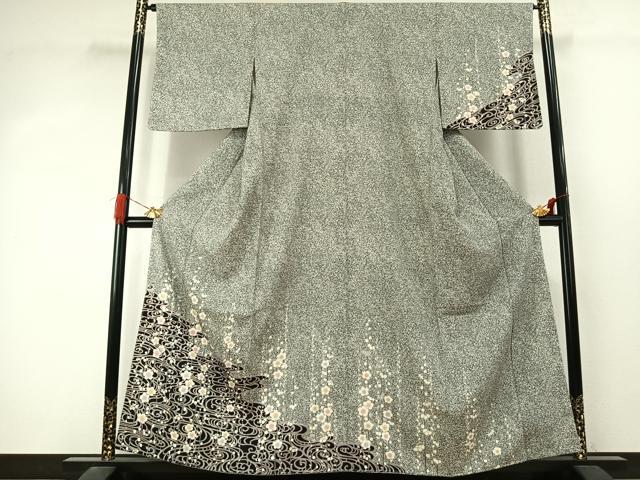 平和屋着物●訪問着 枝梅文 たたき染め 鈴乃屋扱い 正絹 逸品 AABJ4520fy