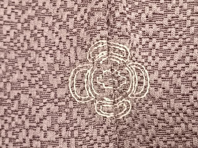 平和屋着物●上質な色無地 霞地紋 古代紫色 正絹 逸品 AABJ4521fy