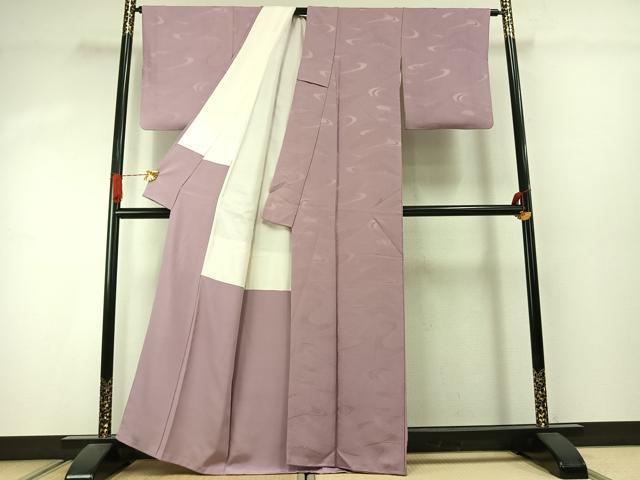 平和屋着物●上質な色無地 流水地紋 紅藤色 正絹 逸品 AABJ4522fy