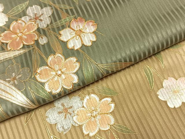 平和屋着物●訪問着 駒刺繍 草花文 暈し染め 金銀彩 正絹 逸品 AABJ4523fy