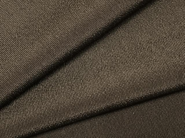 平和屋着物●男性 お召 アンサンブル 色無地 黒橡色 正絹 逸品 AABJ4528fy