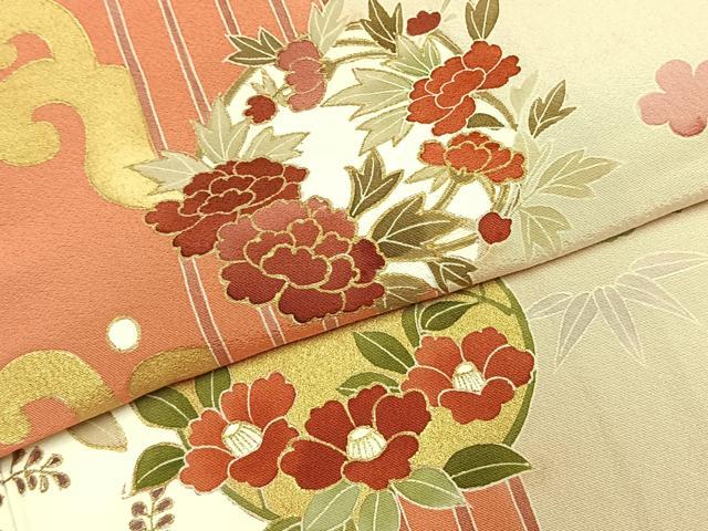 平和屋着物●訪問着 作家物 草花文 金彩 正絹 逸品 AABJ4531fy