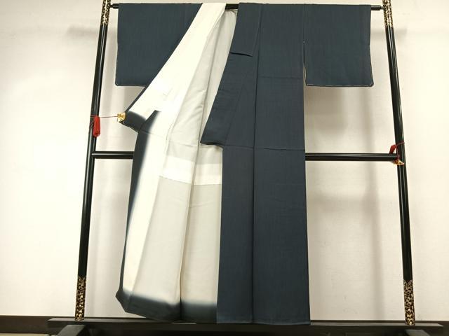 平和屋着物●上質な小紋 よろけ縞 正絹 逸品 AABJ4533fy