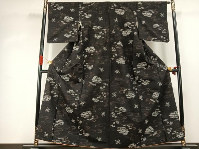 平和屋着物●上質な紬 風景文 正絹 逸品 AABJ4539fy