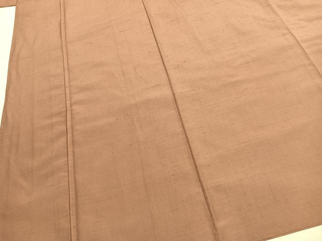 平和屋着物▼上質な紬 色無地 遠州茶色 正絹 逸品 AABJ4540fy