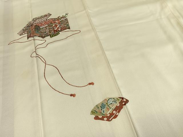 平和屋着物●訪問着 総刺繍 文箱花文 正絹 逸品 AABJ4553fy