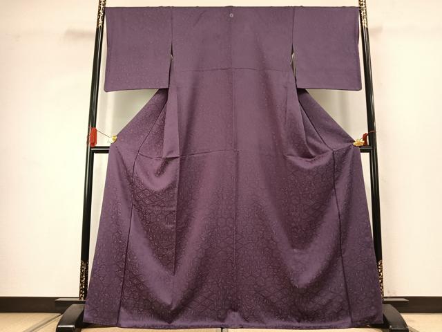 平和屋着物●上質な色無地 草花地紋 紅掛花色 さが美扱い 正絹 逸品 AABJ4569fy