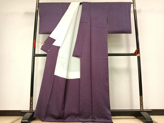 平和屋着物●上質な色無地 草花地紋 紅掛花色 さが美扱い 正絹 逸品 AABJ4569fy