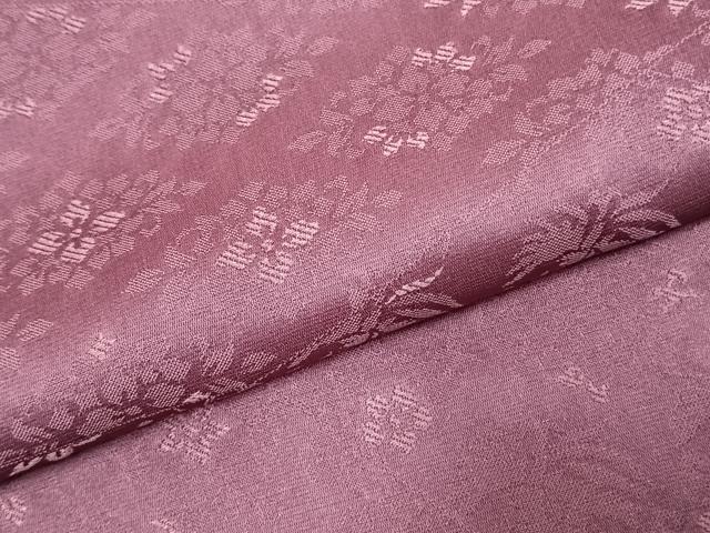 平和屋着物●上質な色無地 草花地紋 紅掛花色 さが美扱い 正絹 逸品 AABJ4569fy