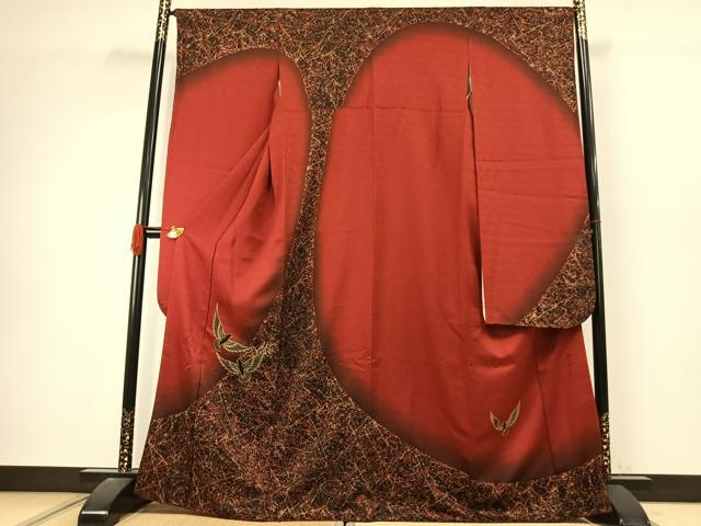 平和屋着物●染色作家 斉藤三才 振袖 飛鳥文 暈し染め 金彩 正絹 逸品 AABJ4572fy