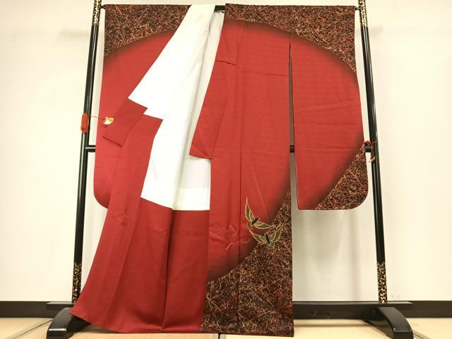 平和屋着物●染色作家 斉藤三才 振袖 飛鳥文 暈し染め 金彩 正絹 逸品 AABJ4572fy