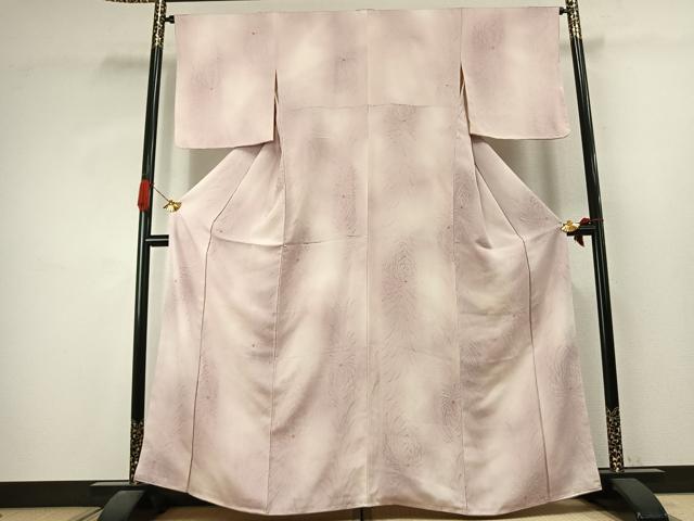 平和屋着物●上質な小紋 地紋起こし 舞花文 暈し染め 正絹 逸品 AABJ4575fy