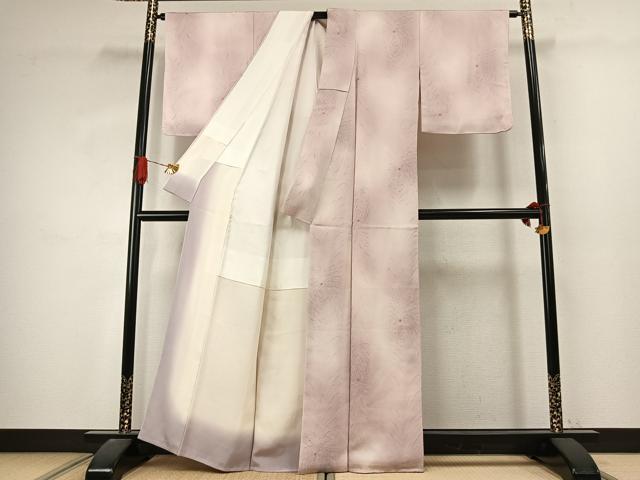 平和屋着物●上質な小紋 地紋起こし 舞花文 暈し染め 正絹 逸品 AABJ4575fy