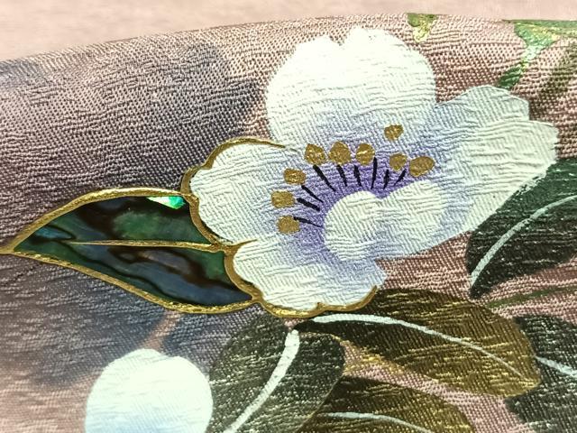 平和屋着物●訪問着 手描き 螺鈿 草花文 暈し染め 金銀彩 さが美扱い 正絹 逸品 未使用 AABJ4581fy