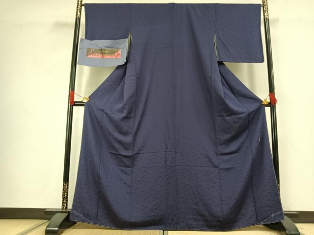 平和屋着物●中村玉緒 色無地 松葉地紋 褐色 反端付き 正絹 逸品 未使用 AABJ4586fy