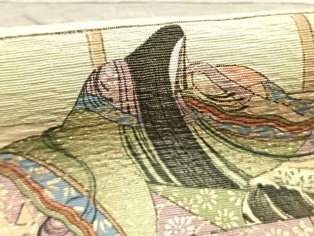 平和屋着物●友禅師・京の名工・伝統工芸士・樽本伊勢蔵 訪問着 人物風景花文 暈し染め 金銀彩 正絹 逸品 AABJ4596fy