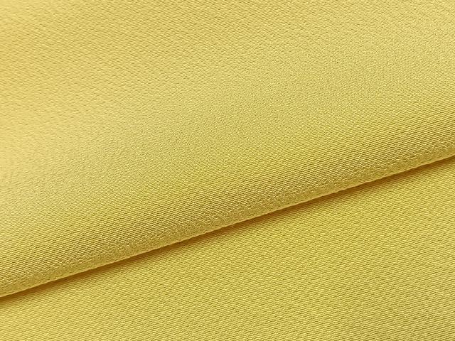 平和屋着物●上質な色無地 淡黄色 丹後ちりめん 反端付き ロング丈 正絹 逸品 AABJ4619fy