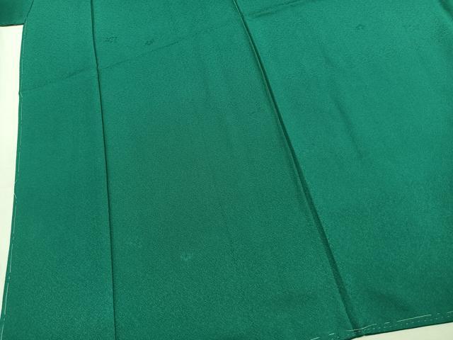 平和屋着物●上質な色無地 草花地紋 萌葱色 草木染 正絹 逸品 未使用 AABJ4622fy