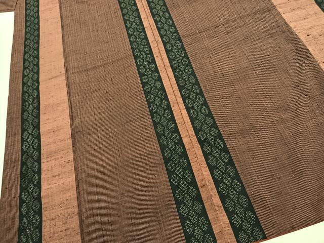 平和屋着物●結城紬 80亀甲 間道 正絹 逸品 AABJ4628fy