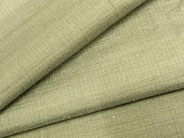 平和屋着物●上質な紬 色無地 柳茶色 正絹 逸品 未使用 AABJ4629fy