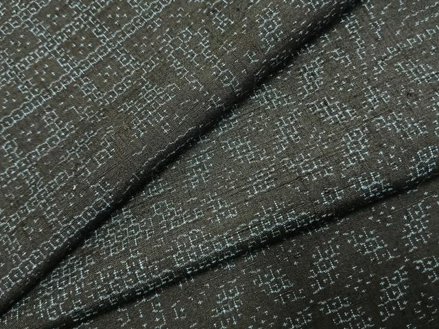 平和屋着物●結城紬 80亀甲 切嵌文 正絹 逸品 AABJ4633fy