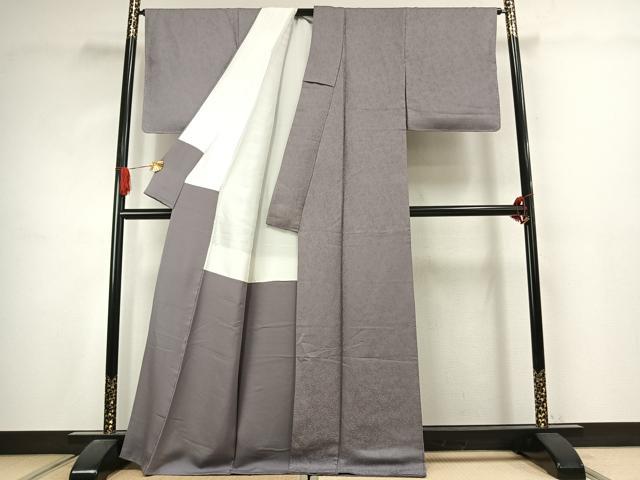 平和屋着物●上質な色無地 南天地紋 霞色 正絹 逸品 未使用 AABJ4641fy