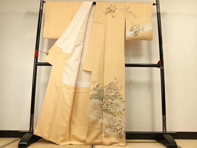 平和屋着物●訪問着 御所車花文 暈し染め 金彩 正絹 逸品 AABJ4648fy