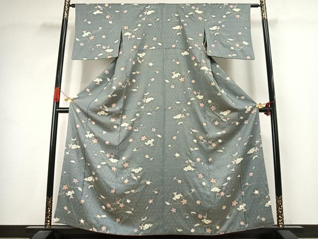 平和屋着物●上質な小紋 草花文 金彩 ますいわ屋扱い 正絹 逸品 AABJ4654fy
