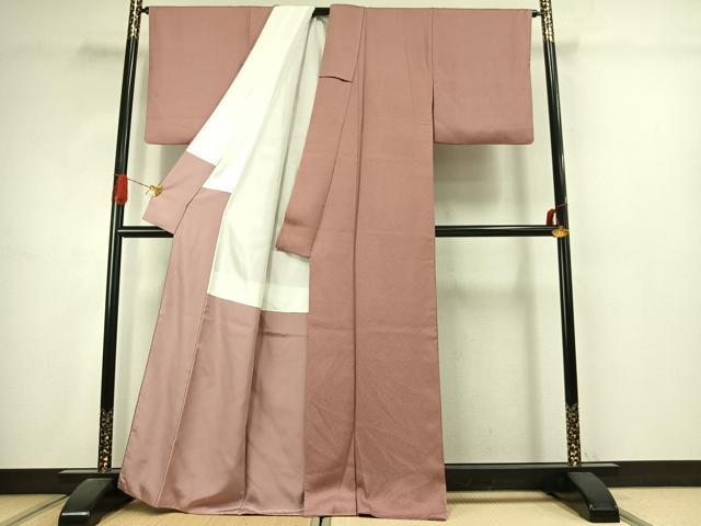 平和屋着物●京加賀友禅 百貫達雄 色無地 霞地紋 ときがら茶色 正絹 逸品 AABJ4657fy
