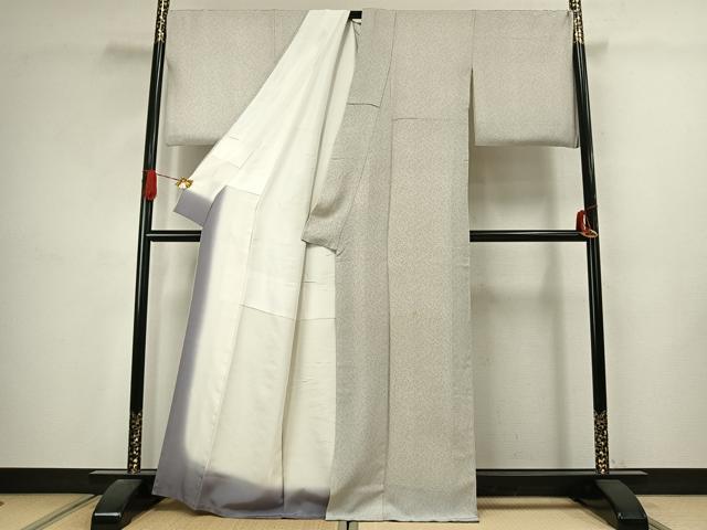 平和屋着物●江戸小紋 矢羽文 丹後ちりめん 反端付き 正絹 逸品 AABJ4664fy