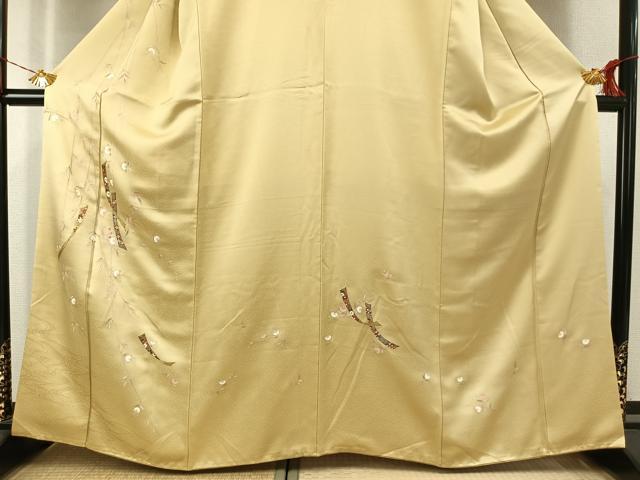 平和屋着物●訪問着 駒刺繍 熨斗花文 金彩 鈴乃屋扱い 正絹 逸品 AABJ4675fy
