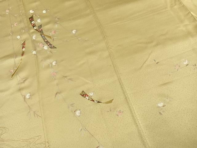 平和屋着物●訪問着 駒刺繍 熨斗花文 金彩 鈴乃屋扱い 正絹 逸品 AABJ4675fy