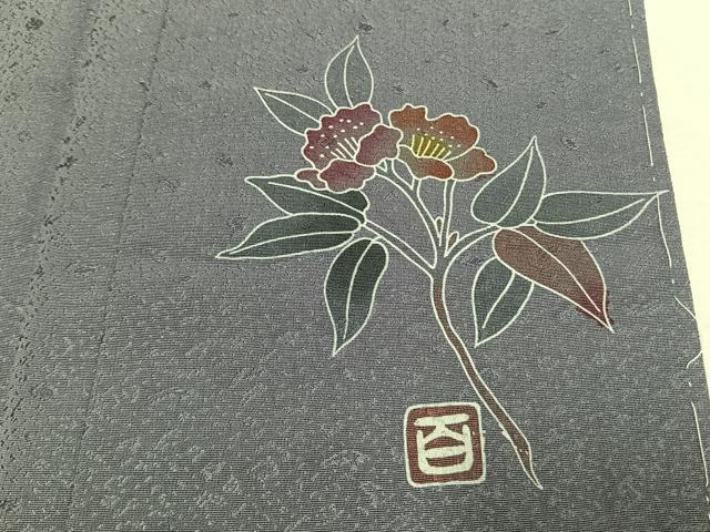 平和屋着物●京加賀友禅 百貫達雄 色無地 霞地紋 薄色 正絹 逸品 未使用 AABJ4676fy
