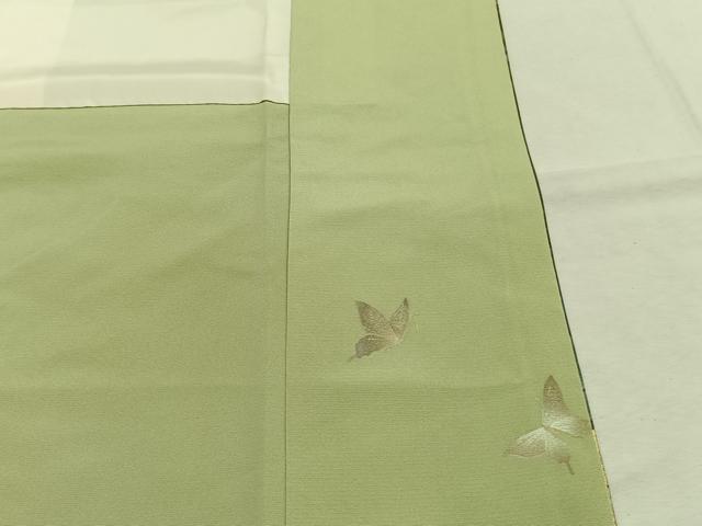 平和屋着物●訪問着 作家物 花蝶文 暈し染め 金銀彩 正絹 逸品 AABJ4679fy