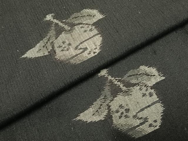 平和屋着物●上質な紬 成り物 黒地 正絹 逸品 AABJ4682fy