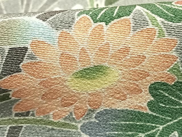 平和屋着物●十日町友禅作家 一梗 訪問着 地紙花文 暈し染め 正絹 逸品 未使用 AABJ4683fy