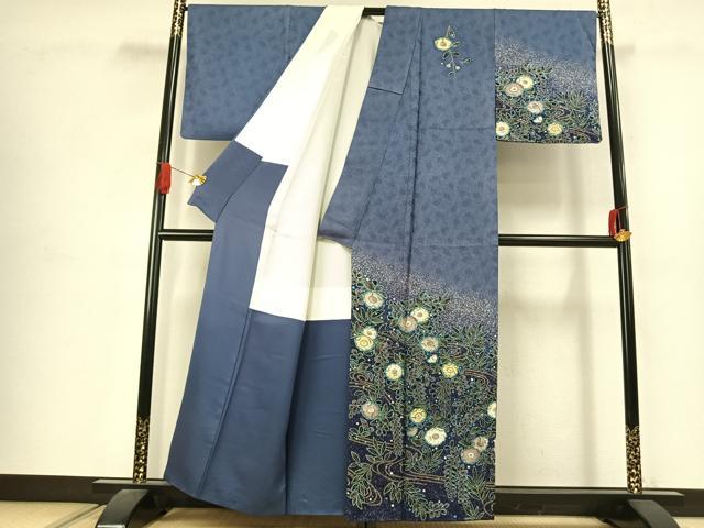平和屋着物●訪問着 作家物 絞り 辻が花 暈し染め 金彩 正絹 逸品 AABJ4687fy
