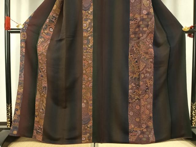 平和屋着物●訪問着 総刺繍 駒刺繍 花間道 鬼しぼ縮緬 正絹 逸品 AABJ4693fy