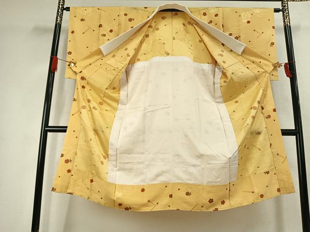 平和屋着物●長襦袢 無双仕立て 草花文 金彩 正絹 逸品 AABJ4715fy