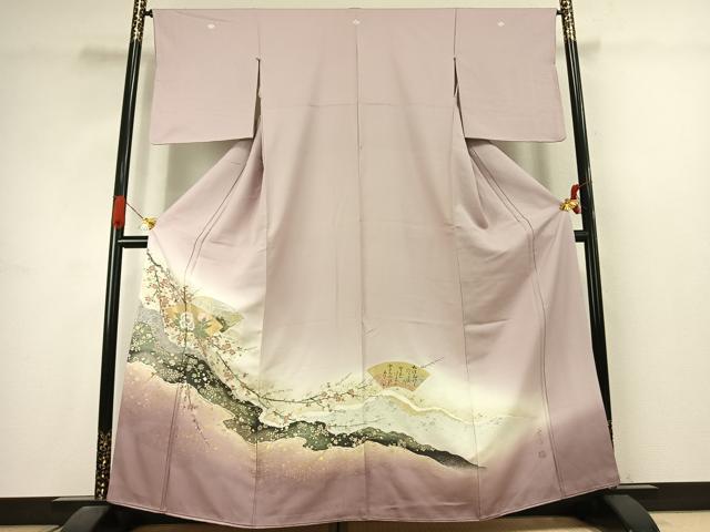 平和屋着物●豪華色留袖 作家物 寿光織 地紙花文 暈し染め 金銀糸 正絹 逸品 AABJ4717fy