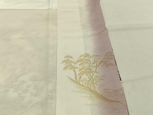 平和屋着物●豪華色留袖 作家物 寿光織 地紙花文 暈し染め 金銀糸 正絹 逸品 AABJ4717fy