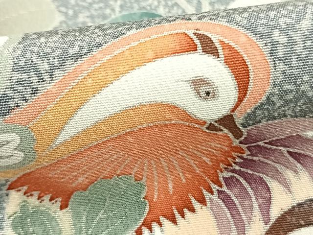 平和屋着物●訪問着 友禅 花鳥文 暈し染め 正絹 逸品 AABJ4723fy
