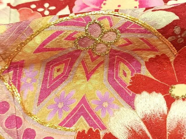 平和屋着物●豪華振袖 駒刺繍 草花毬文 暈し染め 銀通し地 正絹 逸品 AABJ4729fy