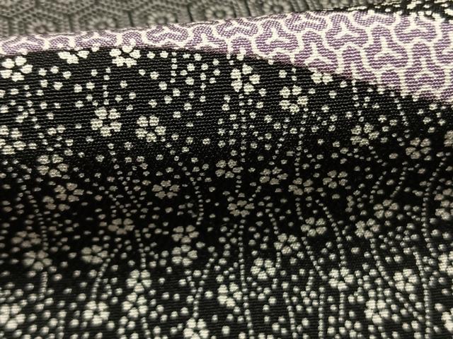 平和屋着物●上質な小紋 吉祥花文 黒地 正絹 逸品 未使用 AABJ4738fy