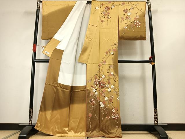 平和屋着物●訪問着 花蝶文 暈し染め 金銀彩 やまと誂製 正絹 逸品 AABJ4739fy