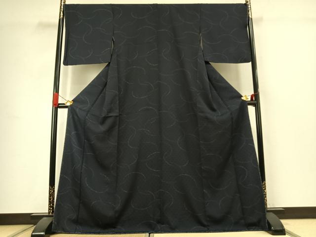 平和屋着物●上質な小紋 流水文 ロング丈 正絹 逸品 未使用 AABJ4747fy