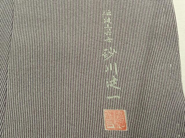 平和屋着物●伝統工芸士 砂川健一 江戸小紋 万筋 紫色×灰色 正絹 逸品 AABJ4763fy