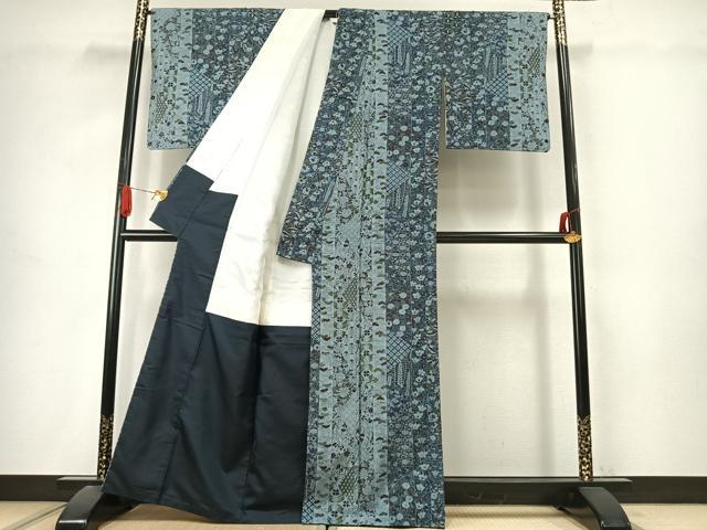 平和屋着物●上質な紬 花間道 正絹 逸品 AABJ4765fy