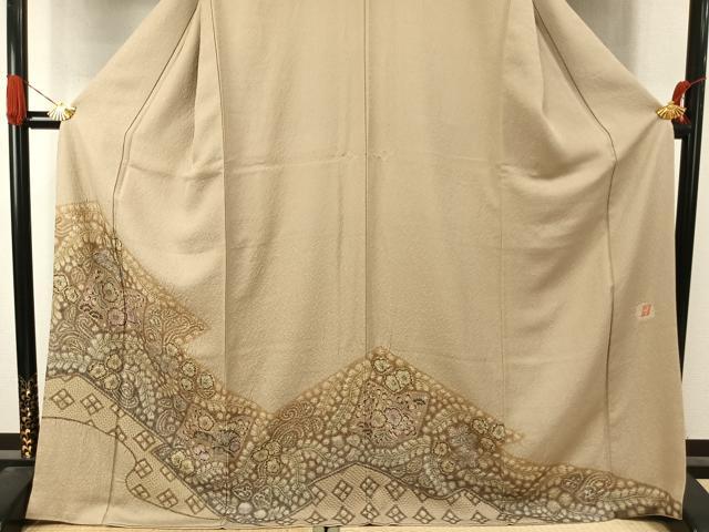 平和屋着物●訪問着 作家物 絞り 辻が花 暈し染め ロング丈 正絹 逸品 AABJ4772fy